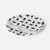 白いパーソナライズされたポロパターン ペーパープレート (アングル)