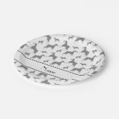 白いパーソナライズされたミニチュアシュナウザー犬の名前 ペーパープレート (アングル)