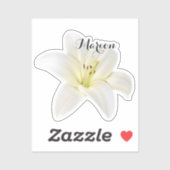 白いパーソナライズされたユリのステッカー シール (シート)