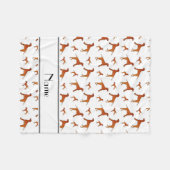 白いパーソナライズされたローデシアンの隠し犬の名前 フリースブランケット (正面(横))