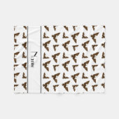 白いパーソナライズされたワシの名前 フリースブランケット (正面(横))