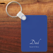 白いパーソナライズされた文字の「パパ」 -パパの贈り物 キーホルダー (正面)