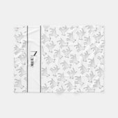 白いパーソナライズされた牛のテリア犬 フリースブランケット (正面(横))