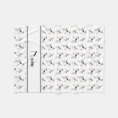 白いパーソナライズされた狐のテリア犬の名前 フリースブランケット (正面(横))