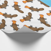 白いパーソナライズされた白金模様の名前 ラッピングペーパー (角)