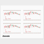 白いパーソナライズされた長方形クリスマスギフトタグ 長方形シール (シート)