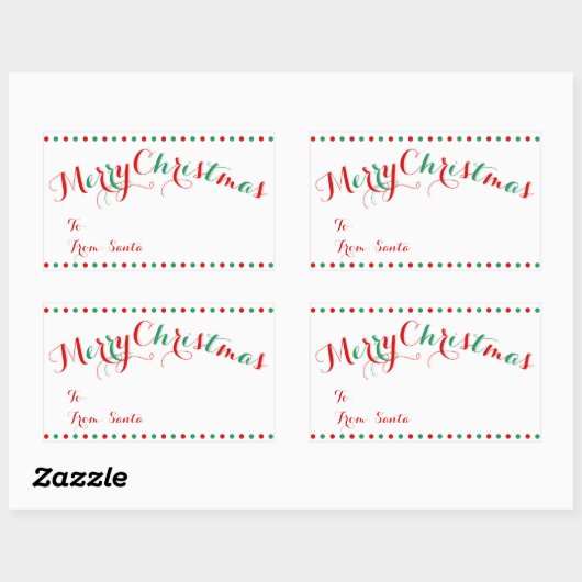 白いパーソナライズされた長方形クリスマスギフトタグ 長方形シール (シート)