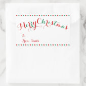 白いパーソナライズされた長方形クリスマスギフトタグ 長方形シール (バッグ)