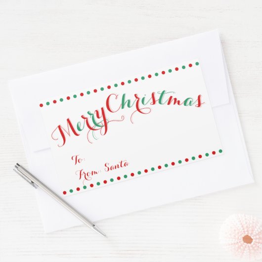 白いパーソナライズされた長方形クリスマスギフトタグ 長方形シール (封筒)