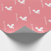 白いパーソナライズされた鳩で包む紙 ラッピングペーパー (角)
