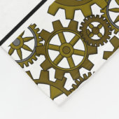 白いパーソナライズされたsteampunk cogsの名前 フリースブランケット (角)