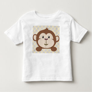 白いパーソナライズな猿の幼児のTシャツ トドラーTシャツ