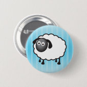 白いヒツジ 缶バッジ (正面&裏面)