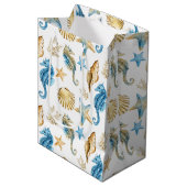 白いヒトデと海馬 ミディアムペーパーバッグ (正面アングル)