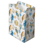 白いヒトデと海馬 ミディアムペーパーバッグ (裏面アングル)