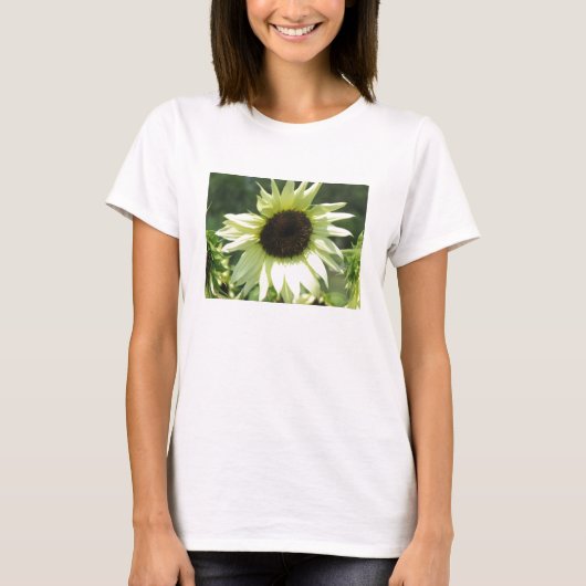 白いヒマワリのワイシャツ Tシャツ (正面)