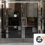 白いビジネスオープンのためのモダンスクリプトQRコード ウィンドウサイン (オフィスドア)