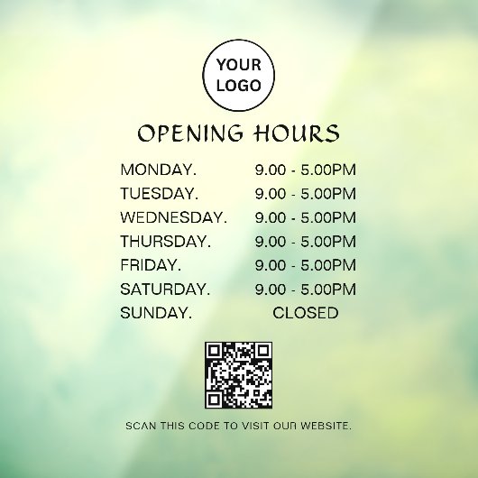白いビジネスオープンホワーズ モダンスクリプトQR ウィンドウサイン (シート3)