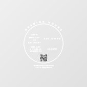 白いビジネス営業時間モダンスクリプトの窓貼りシート ウィンドウサイン (シート)