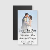 白いビーチの霧の写真の結婚式の保存日付 (正面/裏面)