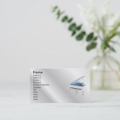 白いピアノプロフィールカード 名刺 (スタンド正面)