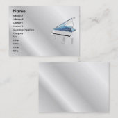 白いピアノプロフィールカード 名刺 (正面/裏面)