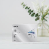 白いピアノプロフィールカード 名刺 (スタンド正面)