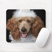 白いピエロの衣装を着たゴールデンプードル犬 マウスパッド (マウス)