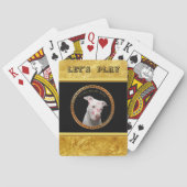 白いピットブルと赤いキスが顔中。 トランプ (裏面)