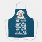 白いピットブル犬あなたが作るすべてのスナック エプロン (正面)