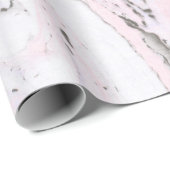 白いピンクと灰色の大理石の渦巻き ラッピングペーパー (ロールコーナー)