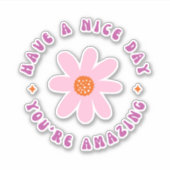 白いピンクのフローラは素敵な日輪を持っている シール (正面)