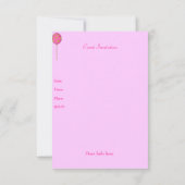 白いピンクのプードルの1歳の誕生日パーティー 招待状 (裏面)