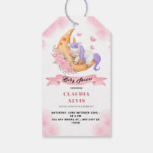 白いピンクのユニコーンが眠るMベイビーシャワー ギフトタグ (裏面)