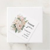 白いピンクの牡丹フローラ素朴な結婚式の引き出物 フェイバータグ (インサイチュ)