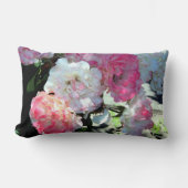 白いピンクの牡丹 ランバークッション (正面)