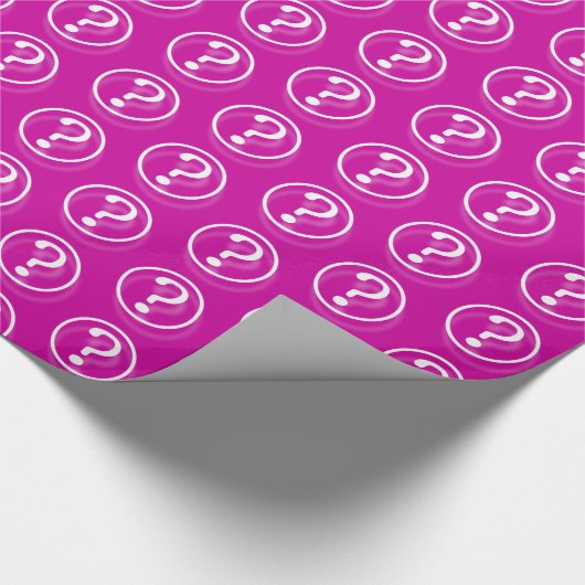 白いピンクの疑問符 ラッピングペーパー (角)