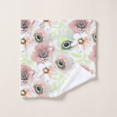 白いピンクの花。 バスタオルセット (ウォッシュタオル)