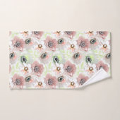 白いピンクの花。 バスタオルセット (ハンドタオル)