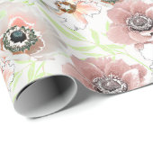 白いピンクの花。 ラッピングペーパー (ロールコーナー)