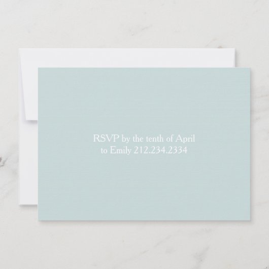 白いピンクの蘭のブライダルシャワー 招待状 (裏面)