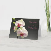 白いピンクの蘭 感謝の気持ちを込めて母へ 私の結婚式に サンキューカード (正面)