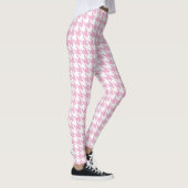 白いピンクのLarge Pied De Poule Houndstooth レギンス (右)