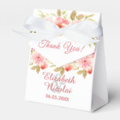 白いピンク結婚の花感謝していのあなた フェイバーボックス (正面サイド)