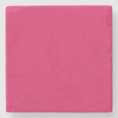 白いピンク色の背縁ど景 ストーンコースター (正面)
