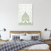 白いピーコックス結婚のゲストブックキャンバス キャンバスプリント (インサイチュ (寝室))