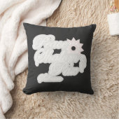白いピースシャロムのタイポグラフィーアート クッション (ブランケット)