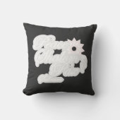 白いピースシャロムのタイポグラフィーアート クッション (正面)