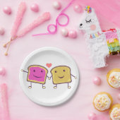 白いピーナッツバターおよびゼリーの友達 ペーパープレート (パーティー)