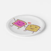 白いピーナッツバターおよびゼリーの友達 ペーパープレート (アングル)